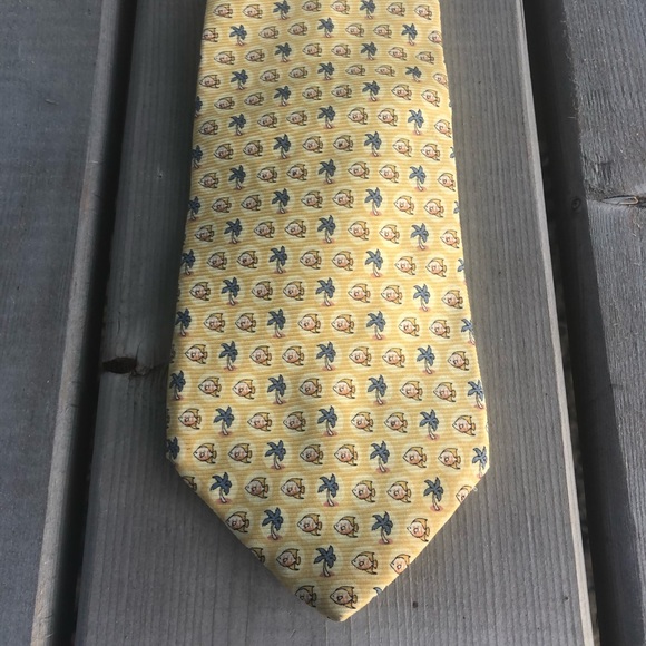 Tommy Hilfiger Fish and Palm Tree Silk Tie - Picture 3 of 10